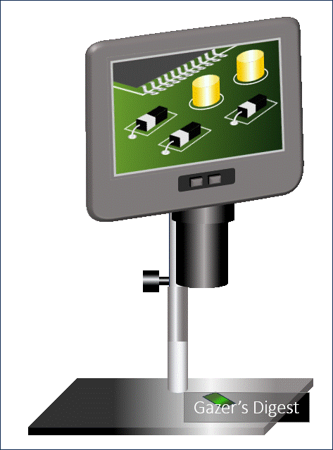 An image shows a simple digital microscope