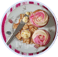 Margarine and baked foods image within a circle shape